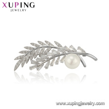 00097 vogue top quality pearl brooch luxury leaf shape brooch pins fashion accessories for women jewelry